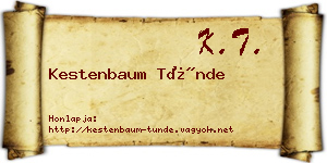 Kestenbaum Tünde névjegykártya
